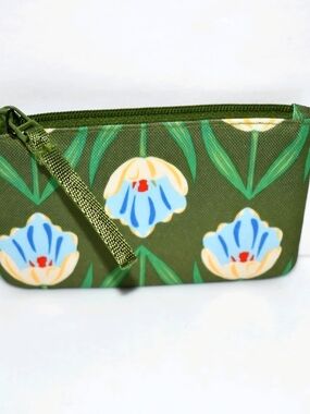 Vera Bradley Olive Green Tulip Wristlet Pouch